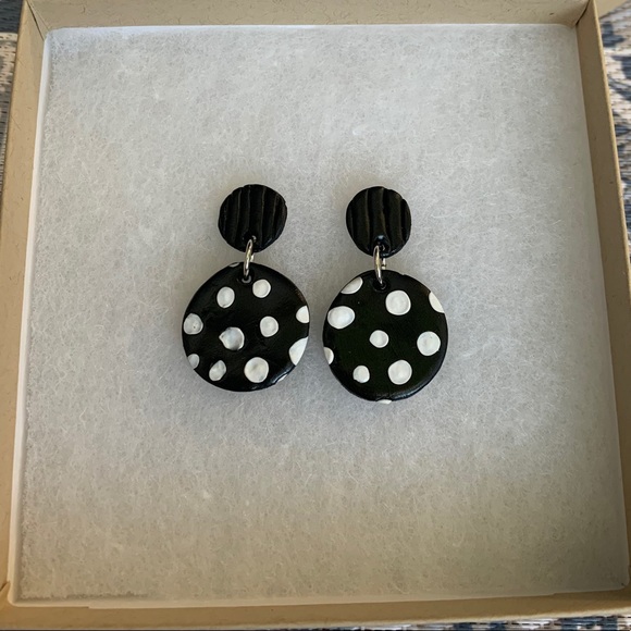 2/$25 Polka dot earrings 🖤⚪️ - Picture 2 of 2